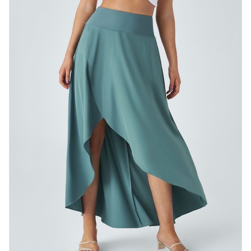 Halara Breezeful Maxi Skirt Size Large NWT 2-in-1 Balletcore Waterfall Hem